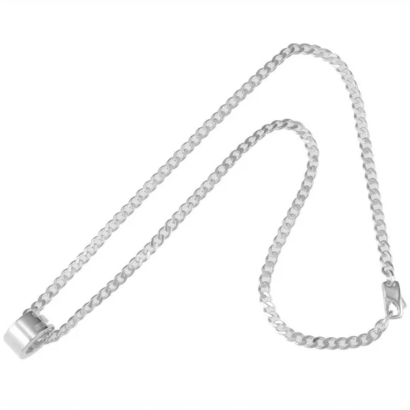 Gucci Sterling Silver G Cut Out Circle Pendant Necklace